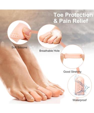 Breathable Gel Toe Caps for Toe Protection - Large Size for Ingrown Missing & Blistered Toenails - International Shipping Available - Buy Online on GoSupps.com