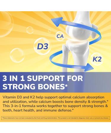 Vitalibre D3 K2 Calcium Supplement for Women & Men Vitamin D3 5000 IU Calcium 1200 mg MK-7 High Absorption for Strong Bones Teeth Heart Immune Health 60 Tablets - Buy Online on GoSupps.com