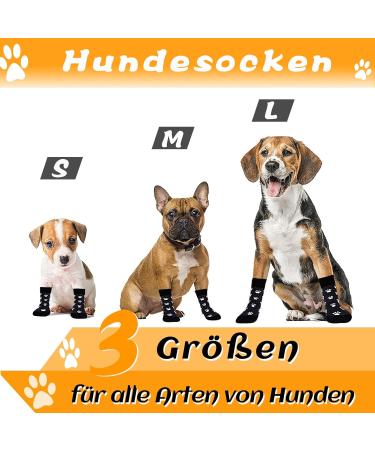 4 Pairs of Black Indoor Anti-Slip Dog Socks - Paw Protection for Home and Outdoor Use - Buy Online on GoSupps.com