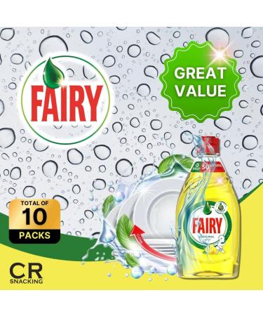 FAIRY LEMON WASHING UP LIQUID (10 x 320ml) - Fairy Dishwash Liquid Washing Up Liquid | Washing Liquid Fairy | Fairy Lemon Washing Up Liquid Yellow | Fairy Liquid Cleaner - Buy Online on GoSupps.com