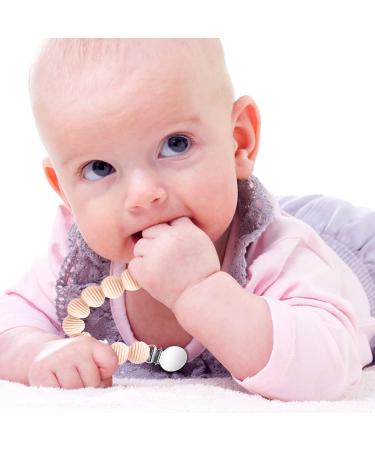 Pacifier Clips Holder Set - Silicone Teething Soothie Toy for Baby Boys and Girls | 3-Piece with One Piece Design | Perfect Baby Shower or Birthday Keepsake Gift - Buy Online on GoSupps.com