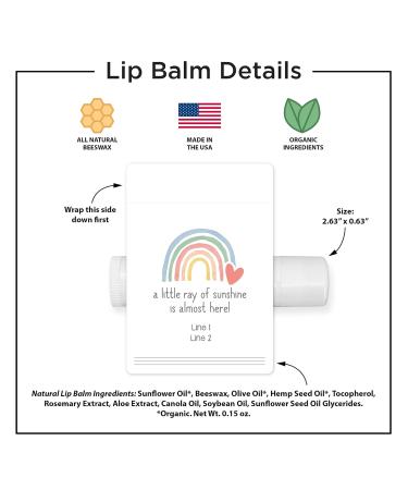 Rainbow Themed Baby Shower Personalized Lip Balm Rainbow Baby Announcement Lip Balm Favors for Bridal Shower (Set of 24) - Buy Online on GoSupps.com