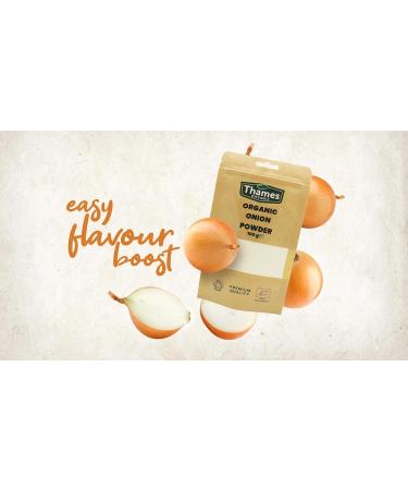 Thames Organic Onion Powder 100g - Flavorful Vegan Seasoning for Cooking & Baking - Non-GMO Certified, Additive and Preservative-Free - Buy Online on GoSupps.com