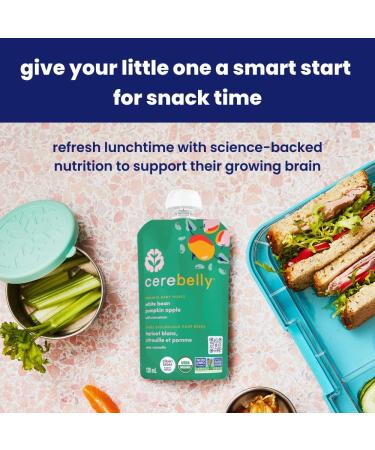 Cerebelly Baby Food Pouches Organic White Bean Pumpkin Apple (4 oz Pack of 6) - 16 Nutrients from Superfoods - Healthy Snacks Made with Gluten-Free Ingredients BPA-Free Non-GMO No Added Sugar White Bean Pumpkin Apple 4 Ounce (Pack of 6) - Buy Online on GoSupps.com
