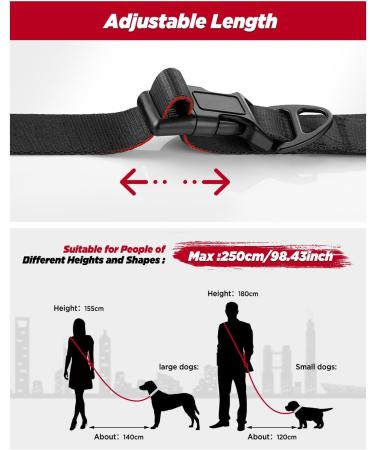 Heelay Hands Free Dog Leash - 8.2ft Multifunctional Crossbody Rope for Small, Medium & Large Dogs - Walking, Jogging, Running - Black - Buy Online on GoSupps.com