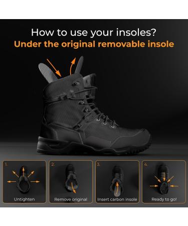 Carbon Fiber Insole - Rigid Shoe Insert for Foot Pain Relief | Graphite Orthotic for Arthritis & Hallux Rigidus | Unisex Steife Solen EU41 265mm - Black - Buy Online on GoSupps.com