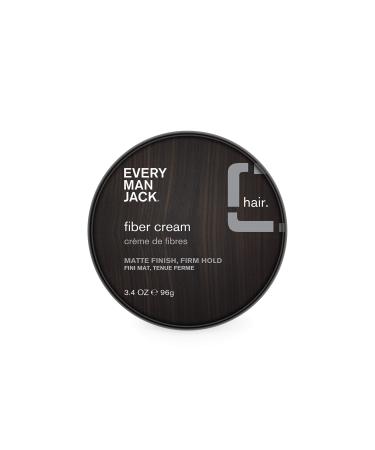 Every Man Jack Mens Hair Styling - Add Extra Thickness and Texture with a Medium Hold, Matte Finish, and Low Shine - Non-Greasy, For All Hair Types, Fragrance Free - 3.4-ounce - 1 Tin (1 Pack, Fiber Cream)