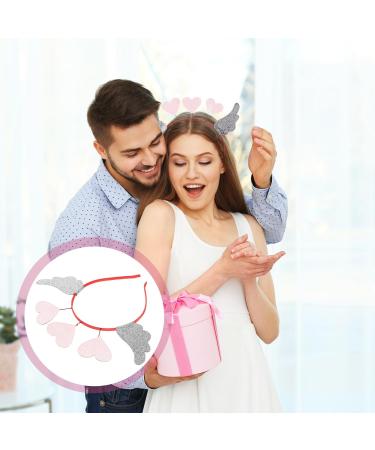 Beavorty Hair Bands Valentines Day Heart Headband Sequin Heart Head Boppers Angel Wing Hair Band Loving Heart Antenna Headband Wedding Hair Loop Hair Accessories for Holiday Pink Headband - Buy Online on GoSupps.com