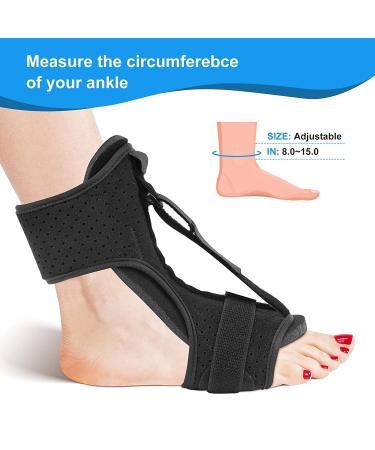 Plantar Fasciitis Night Splint - Adjustable Support Brace for Effective Treatment - Black - Buy Online on GoSupps.com