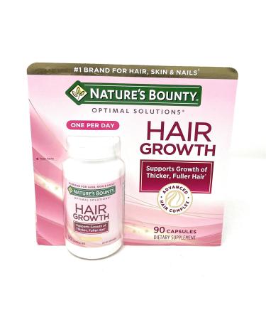 Nature's Bounty Hair Growth Supplement 1 Per Day Clinically Shown to Support Thicker Fuller Hair with Biotin Silicon & Arginine 90 Capsules