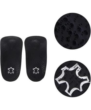 DOITOOL Plantar Fasciitis Relief Insoles - Arch Support Cushioned Inserts for Men and Women - Leather Arch Half Pad for Flat Feet - 1 Pair Black Heel Cushions - Size 39-40 - Buy Online on GoSupps.com