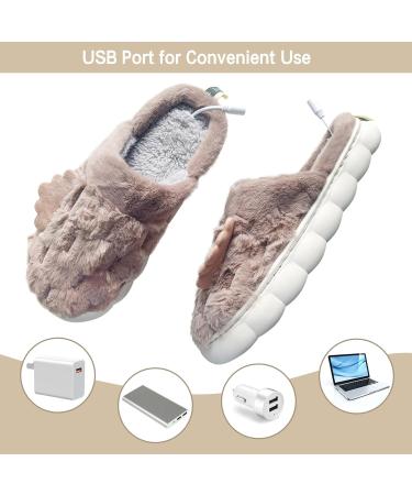 YanMucy USB Heater Slippers - Unisex Plush Foot Warmers for Men & Women | Electrically Heated Cozy Slippers | 290cm Coffee - Buy Online on GoSupps.com