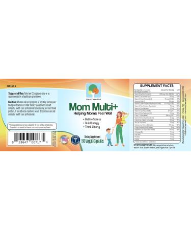 Raise Them Well Mom Multi+ Daily Multivitamin for Women with Active Folate Adaptogens & Bacopa Energy Stress & Cognitive Support 120 Veggie Capsules - Buy Online on GoSupps.com