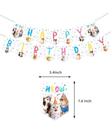 TSJ Cat Birthday Party Banner Cat Garland Kitten Bunting for Cat Theme Party Favors White Meow - Buy Online on GoSupps.com