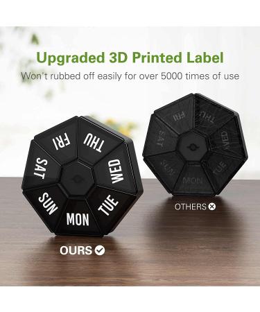 TookMag Weekly Pill Organizer 7 Day Large Daily Pill Case - Portable Travel Medicine Box for Pills, Vitamins, Fish Oil - Black, 1 Pack - Buy Online on GoSupps.com