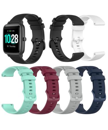 6-Pack Bands Compatible with Veryfitpro Smart Watch ID205 ID205L ID215G ID205U ID205S ID216 Replacement Band, Quick Release Silicone Watch Straps for Women&Men Multicolor6-Pack