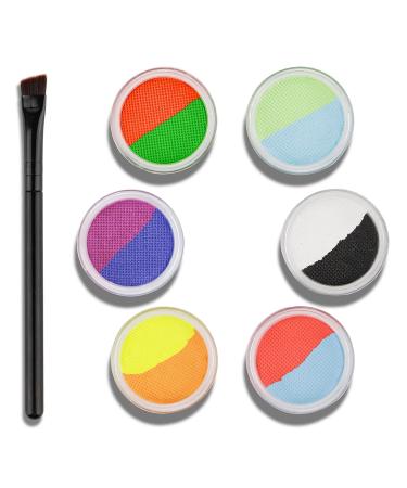 Latibell UV Face & Body Paint Set | 12 Water Activated Neon Colors | Black Light Reactive Makeup Kit for Halloween & UV Party | Includes 1 Makeup Brush & Water Activated Eyeliner - Buy Online on GoSupps.com