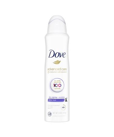Dove Advanced Care Invisible Dry Spray Antiperspirant Deodorant No White Marks on 100 Colors Sheer Fresh 48-Hour Sweat and Odor Protecting Deodorant for Women 3.8 oz