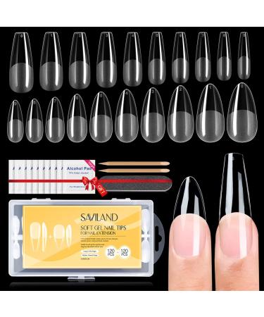 Saviland Soft Gel Nail Tips - 240PCS Soft Gel Full Cover Nail Tips Coffin and Almond Pre-Shape Half Matte Clear Nail Tips Gelly Tips with Box for Acrylic False Nail Extension Salon Home DIY Nail Art  10 sizes A6-Coffin+A... - Buy Online on GoSupps.com