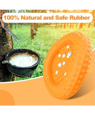 PCEOTLLAR Dog Toys for Aggressive Chewers - Durable Natural Rubber Interactive K Toy for Medium & Large Dogs - Perfect for Playtime & Chewing - Orange - Buy Online on GoSupps.com