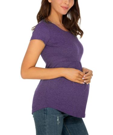 Love2Mi Women's Maternity Nursing Shirt - Layered Design Wrap Top - S-purple - Size M - Buy Online on GoSupps.com