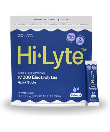Hi-Lyte Hydration Bundle - Keto K1000 Unflavored Electrolyte Packets (30 Servings) Electrolyte Concentrate Liquid (48 Servings) - Buy Online on GoSupps.com