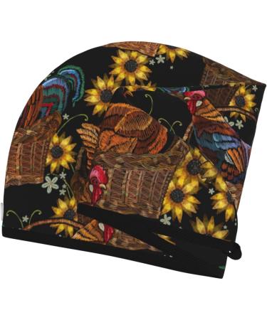 Embroidery Chicken Rooster & Sunflowers Microfiber Hair Towel - Soft Super Absorbent Hair Wrap for Women - Quick Dry Coral Velvet for Long Curly & Thick Hair - Buy Online on GoSupps.com