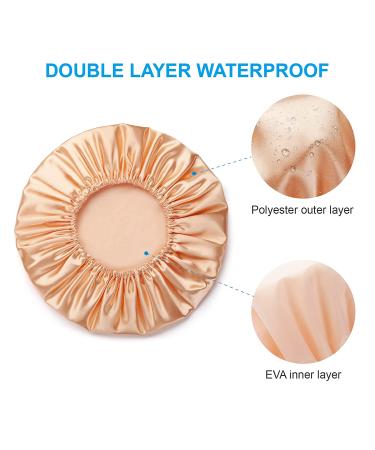 AmazerBath 4-Pack Shower Caps for Women | Double Waterproof Hair Protection, Reusable EVA Medium Size - Buy Online on GoSupps.com