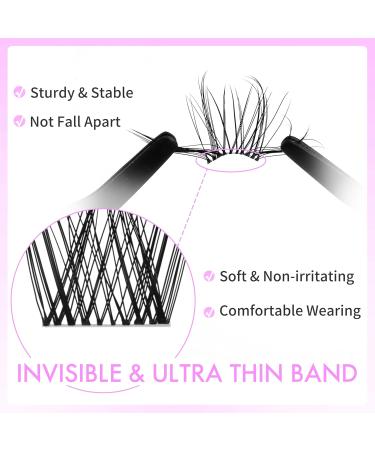 VEYESBEAUTY Lash Clusters - Individual Eyelash Extensions | Thin & Invisible Band | DIY False Lashes for Newbies | Wispy Lash Tray 8-16mm Mixed Length - Buy Online on GoSupps.com
