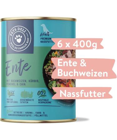 Pets Deli Wet Dog Food with Duck Pumpkin & Broccoli Gluten & Sugar-Free 6 x 400g Pack - Buy Online on GoSupps.com