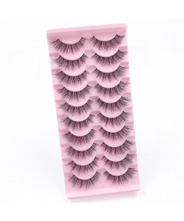 IFLOVEDEKD Handmade 3D Wispy Fake Eyelashes - 10 Pairs | Natural Look, Reusable, Short Mink Lashes with Clear Band for Fluffy Fashion Statement - Buy Online on GoSupps.com