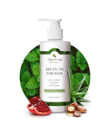 Tree To Tub Argan Oil For Hair Awakening Peppermint 8.5 fl oz (250 ml) - Buy Online on GoSupps.com