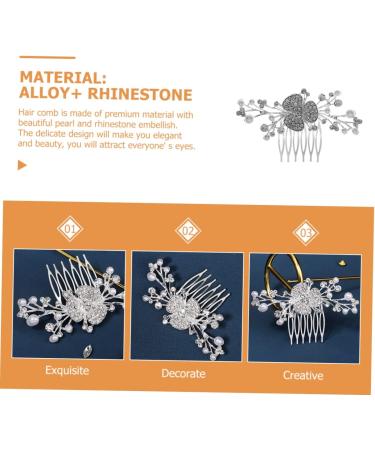 Didiseaon Rhinestone Five-tooth Hair Comb Hair Combs for Women Accessories Hair Jewels for Women Hair Comb Clip Side Hair Comb Tiara Hair Accessories Pearl Bride Alloy Hair Piece - Buy Online on GoSupps.com