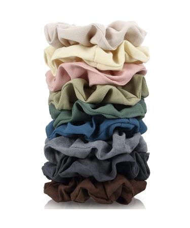 9 Pieces Matte Nude Scrunchies for Hair Elastic Hair Bands Colorful Scrunchy Hair Bands Hair Ropes for Women Girls (Gentle Colors) - Buy Online on GoSupps.com