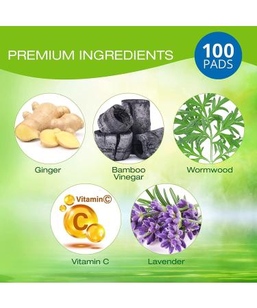 100 Ginger Foot Pads - Sleep Aid Stress Relief & Deep Cleansing with Bamboo Vinegar & Charcoal - Buy Online on GoSupps.com