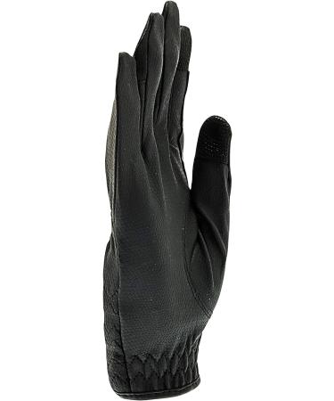 Isabella Synthetic Leather Horse Riding Gloves - Touch Screen Capable, Reinforced Fingers, Expert Fit - Black Medium - Buy Online on GoSupps.com