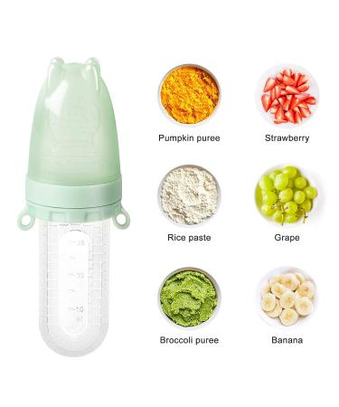 Termichy Baby Spoon Fruit Sucker Bottle Squeeze Feeder | Silicone Baby Food Feeder Cutlery Set - 2 Pieces (30ml & 90ml) in Blue & Green - International Shipping Available - Buy Online on GoSupps.com