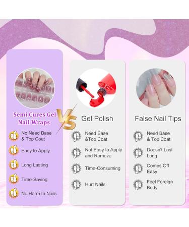 22 STK Rose Red Glitter Nail Film - Self-Adhesive Gel Nail Polish Stickers | Long-Lasting UV Foils for Salon-Quality Manicure - Buy Online on GoSupps.com