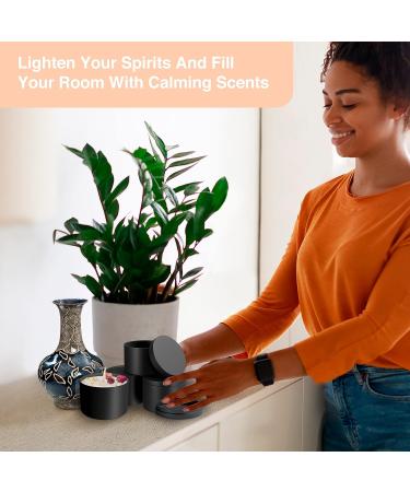 24-Pack 8oz Matte Black Candle Tins - Edgeless Cylinder Design - Bulk Candle Jars - Buy Online on GoSupps.com