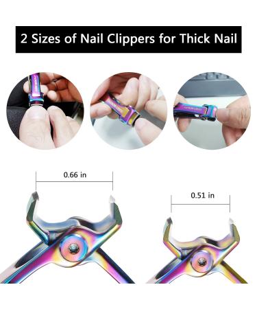 Extra Wide Jaw Nail Clippers for Thick Nails - Stainless Steel Toenail Trimmer Set for Seniors & Men & Women - 3 Pcs Chromatic Nail Cutter with File (Curved) - Buy Online on GoSupps.com