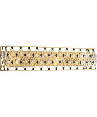 Windsor 4-Lt Crystal Bath Light Fixture - Carbon & Havana Gold | Elegant International Shipping - Buy Online on GoSupps.com
