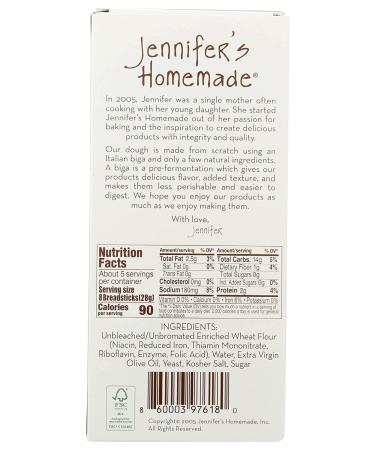 JENNIFERS HOMEMADE Original Breadsticks - 5 OZ | Artisanal Snack Delight - Buy Online on GoSupps.com