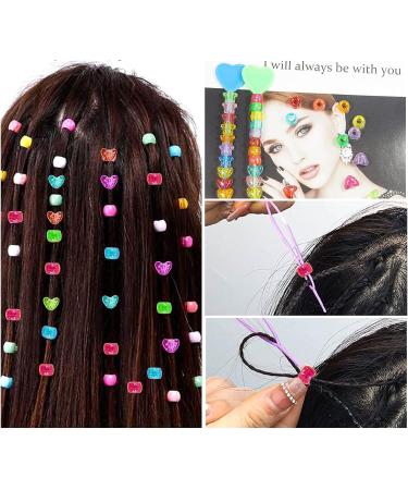 Wavlakth 1680 Pcs Heart & Star Pony Beads Kit for Hair - Acrylic Glitter Beads for Bracelets and Jewelry Making - Buy Online on GoSupps.com