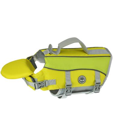 Vivaglory dogs with a removable front-wheel drive lifeguard vest with reflective caps & additional padding for swimming & boating yellow gray XXS XXS: 28-35cm (chest corch circumference) yellow-gray