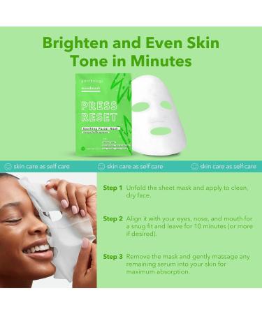 Patchology Press Reset Aloe Vera Face Mask - Moisturizing Lavender & Vitamin B5 Sheet Masks for Skin Relaxation - Ideal for Sun-Exposed Skin (4 Count) | International Shipping Available - Buy Online on GoSupps.com