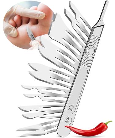 14x foot care scalpel blades set Kosmetex podiatry Swann Morton mix blades calluses corns (14x blades 1x handle)