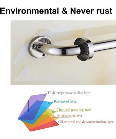 2 Pack 12 Inch Chrome Stainless Steel Shower Grab Bar Set - Bathroom Safety Hand Rail Support for Elderly and Handicap - Easy Install Shower Handle for Injury Prevention - Buy Online on GoSupps.com