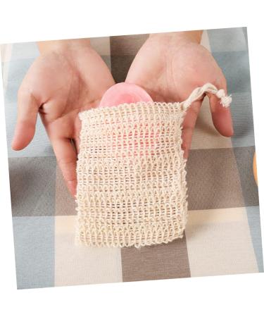 Baluue 4pcs Handmade Soap Bag Small Mesh Soap Bag Shower Foaming Loofah Cotton Linen White - Buy Online on GoSupps.com