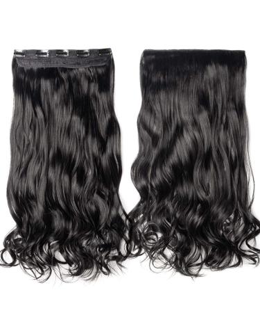 Buy Tess Clip-In Extensions 60 cm - Black Synthetic Hair with 5 Clips for Women | International Shipping Available - Buy Online on GoSupps.com