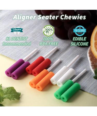 Aligner Chewies 12-Pack - Medical Grade Silicone Orthodontic Chompers for Invisalign Aligners (Green) - Buy Online on GoSupps.com